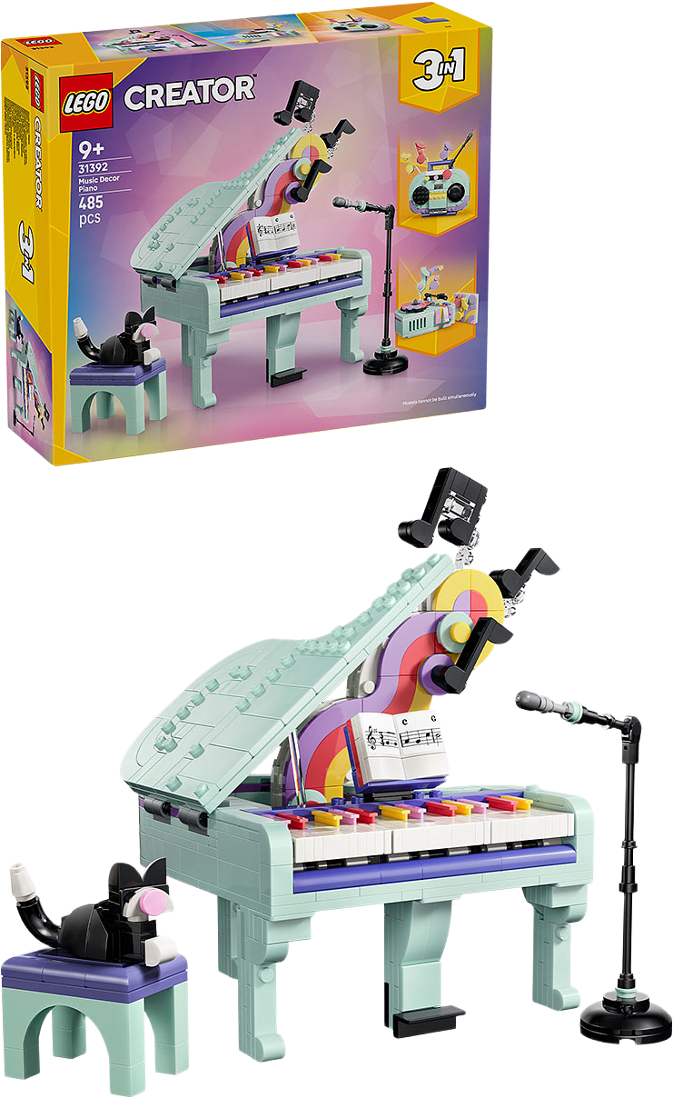 Creator Musikdekoration: Piano med katt 31392, från LEGO, i färgen Multi.