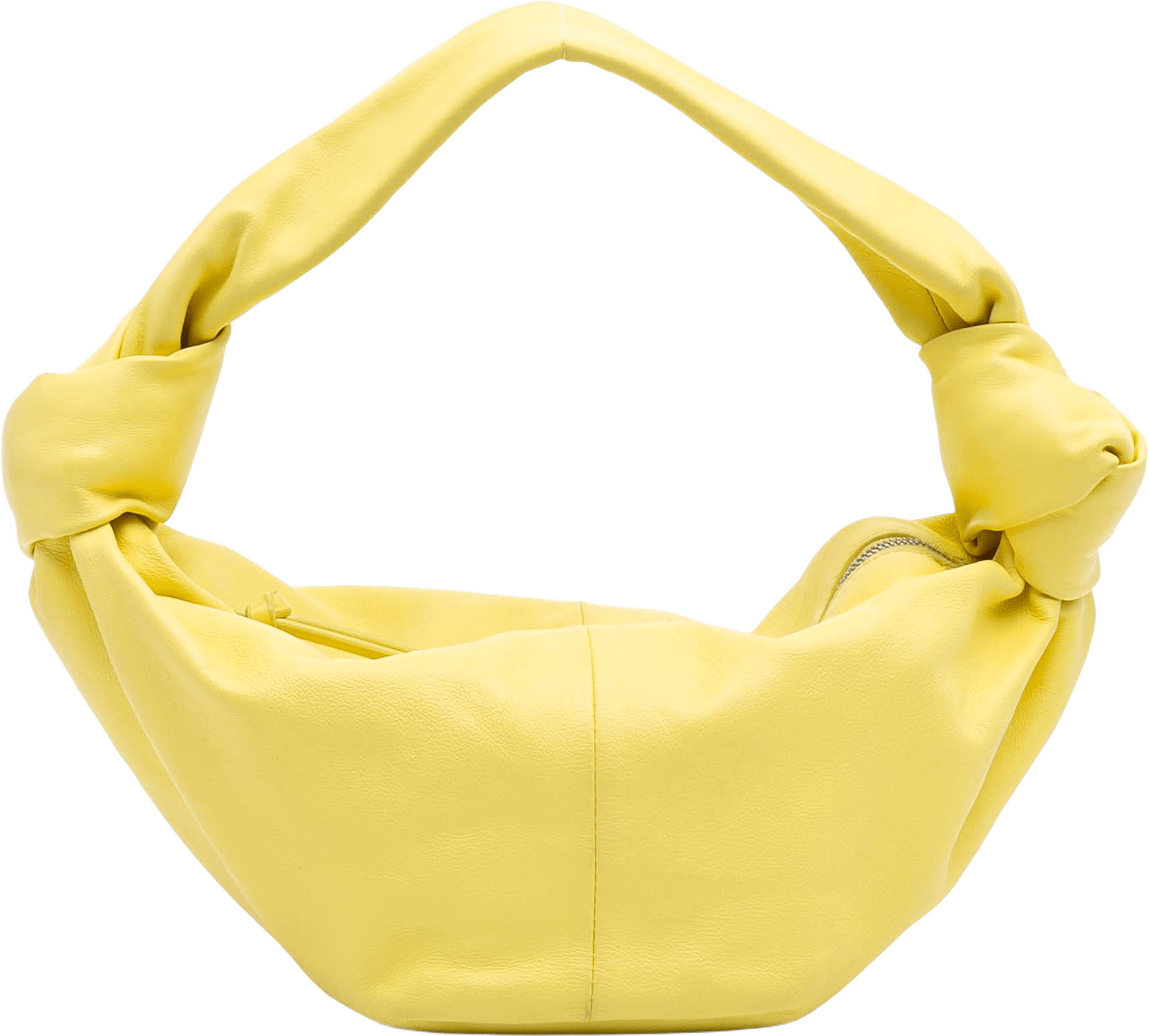 Bottega Veneta Mini Calfskin Double Knot, från Luxclusif, i färgen yellow.