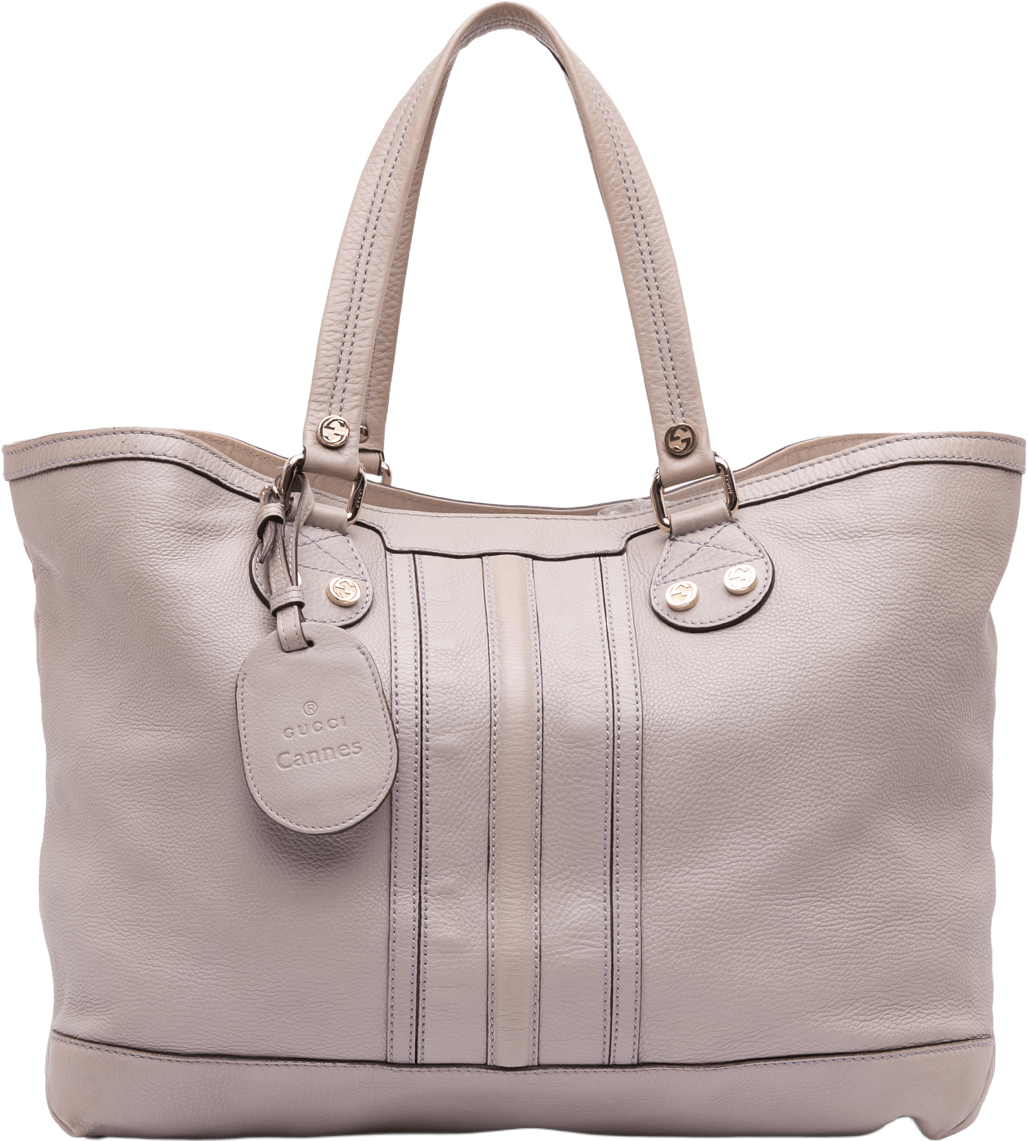 Gucci Large Pebbled Calfskin Sunset Tote, från Luxclusif, i färgen lavender.