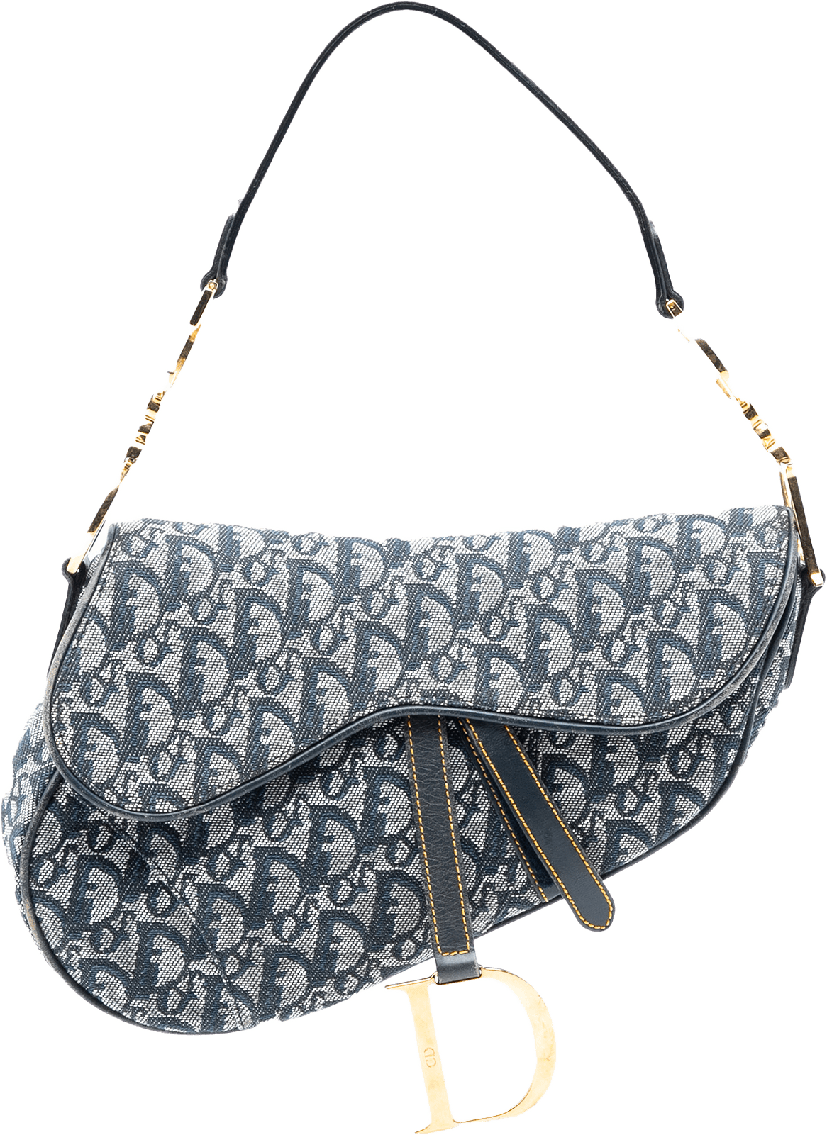 Dior Oblique Canvas Saddle Bag, från Luxclusif, i färgen blue.