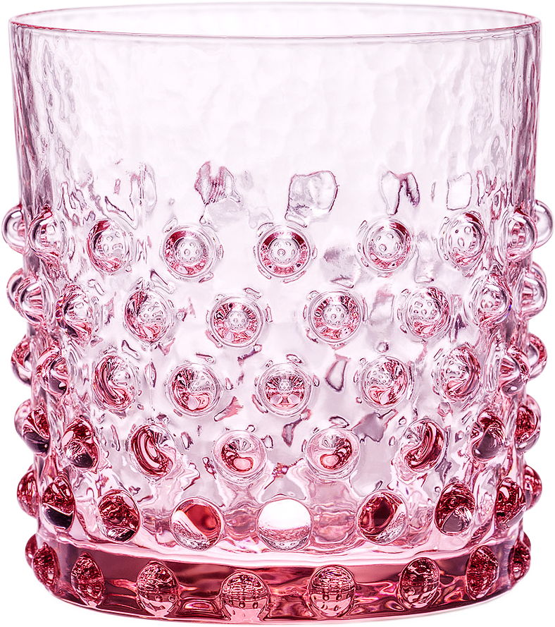 Cecilia Drickglas, Korta, 2-pack, från In Flore, i färgen pink.