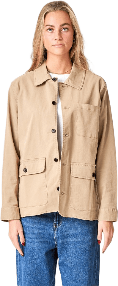 Twill Shacket, från TeeShoppen, i färgen beige.