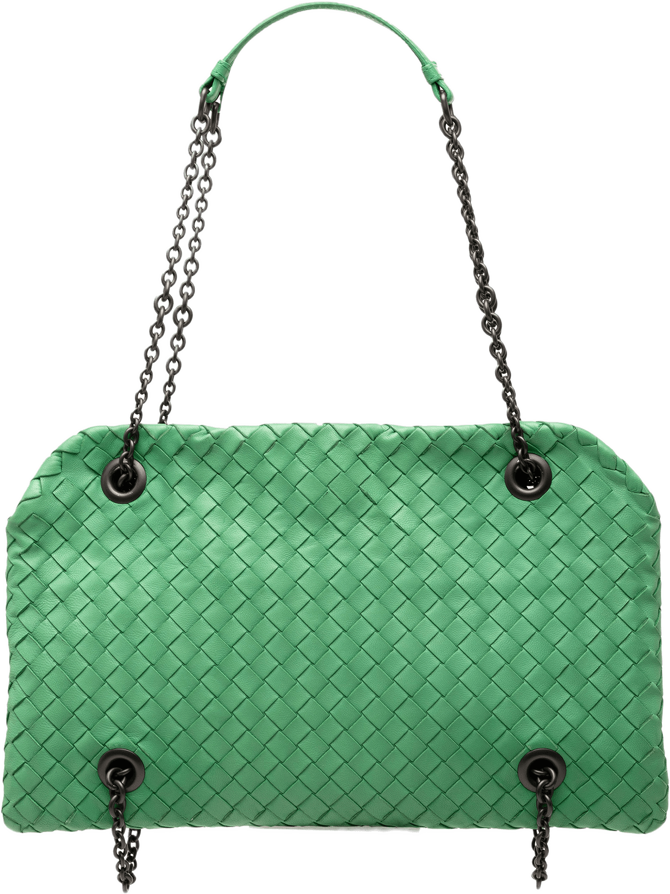 Bottega Veneta Nappa Intrecciato Duo Shoulder Bag, från Luxclusif, i färgen light green.