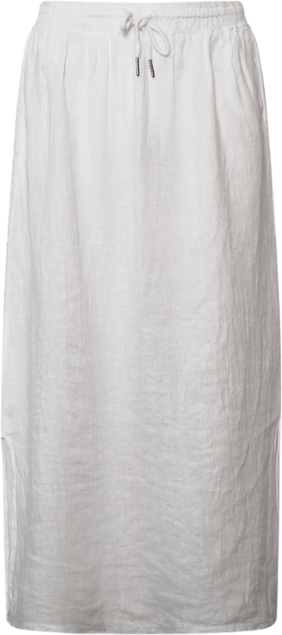 Hildur, Long Skirt, Linen - White