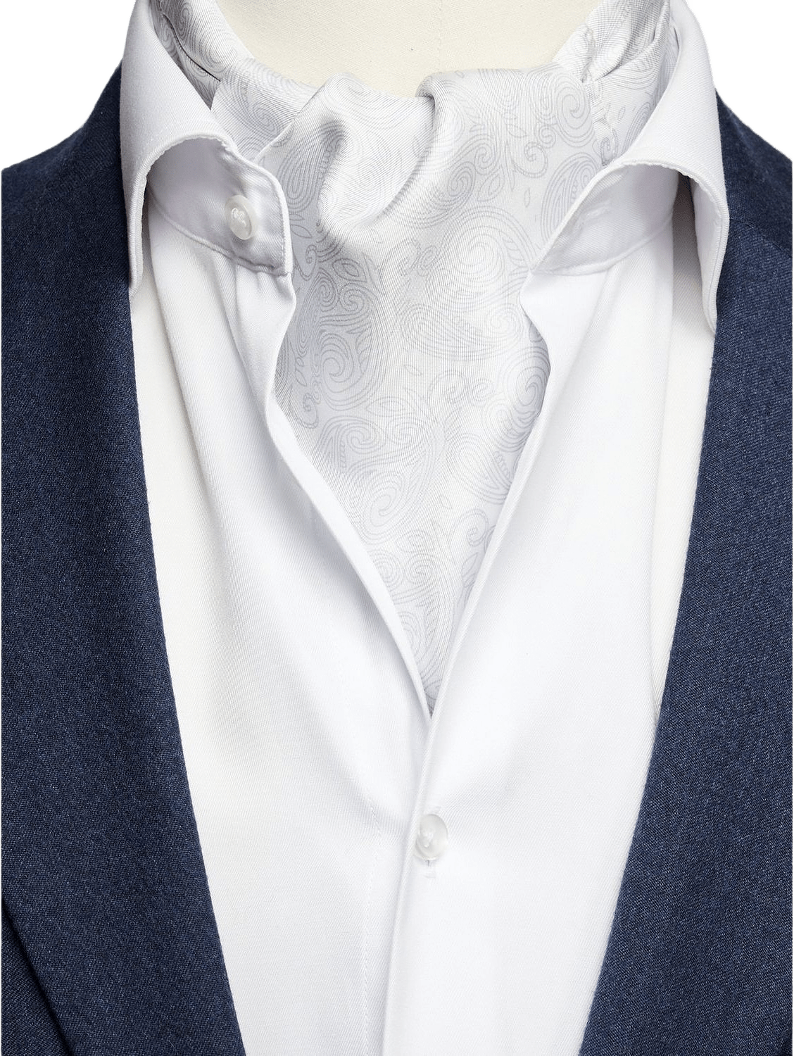 Silk Double Pointed Ascot Formal, från John Henric, i färgen silver.