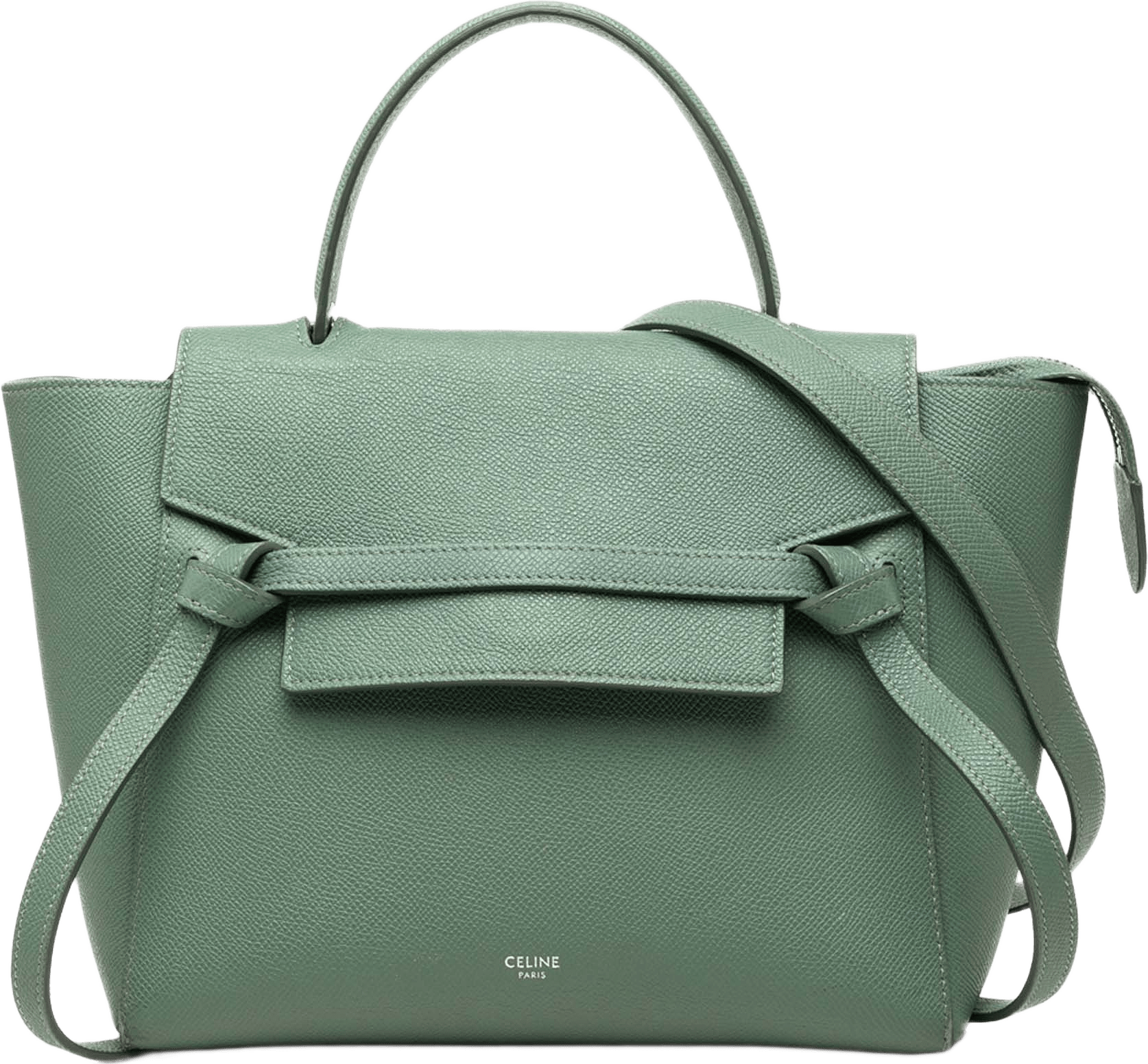 Celine Micro Grained Calfskin Belt Bag, från Luxclusif, i färgen grön.