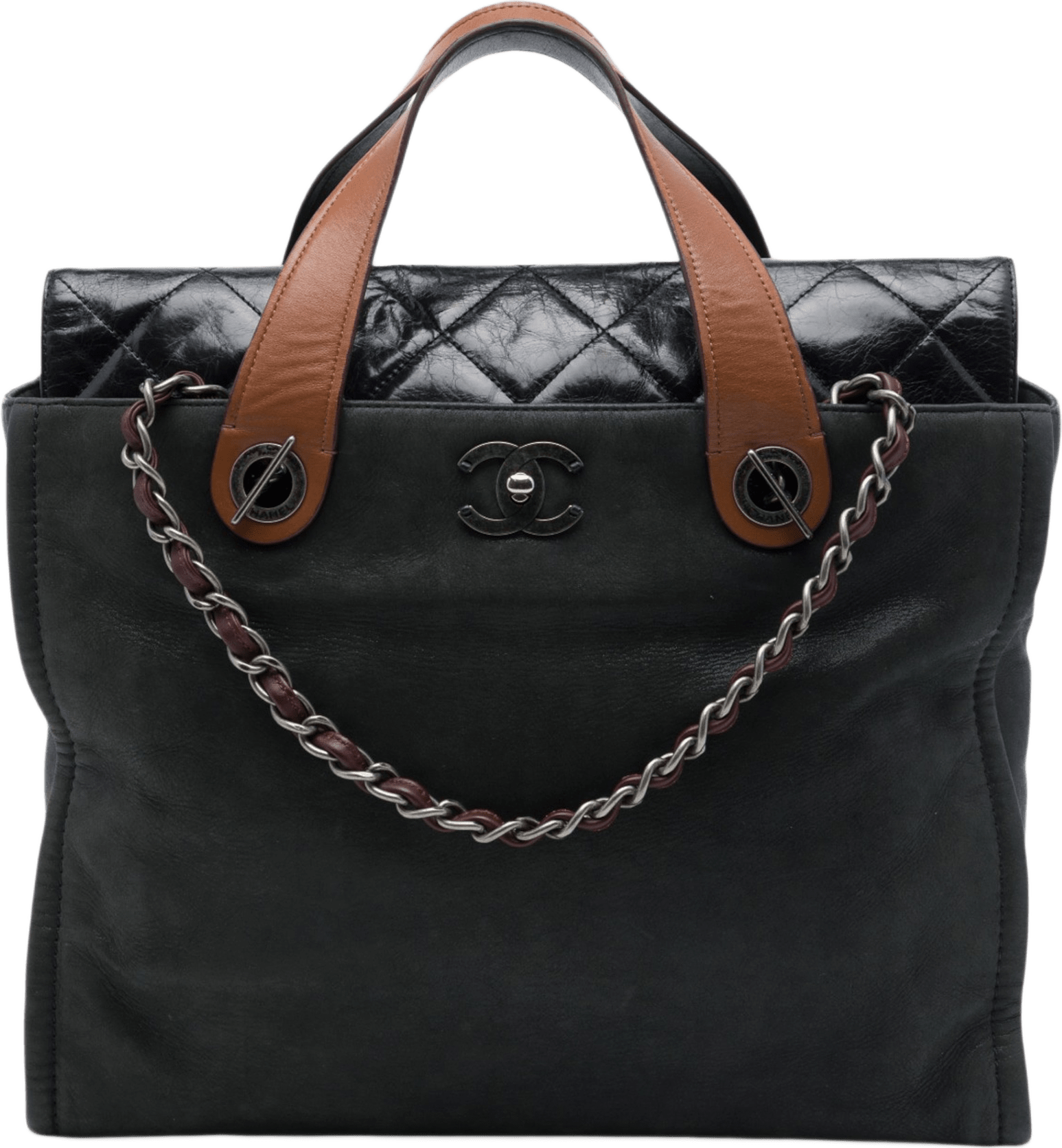Chanel Iridescent Calfskin In The Mix Portobello Soft Tote, från Luxclusif, i färgen svart.