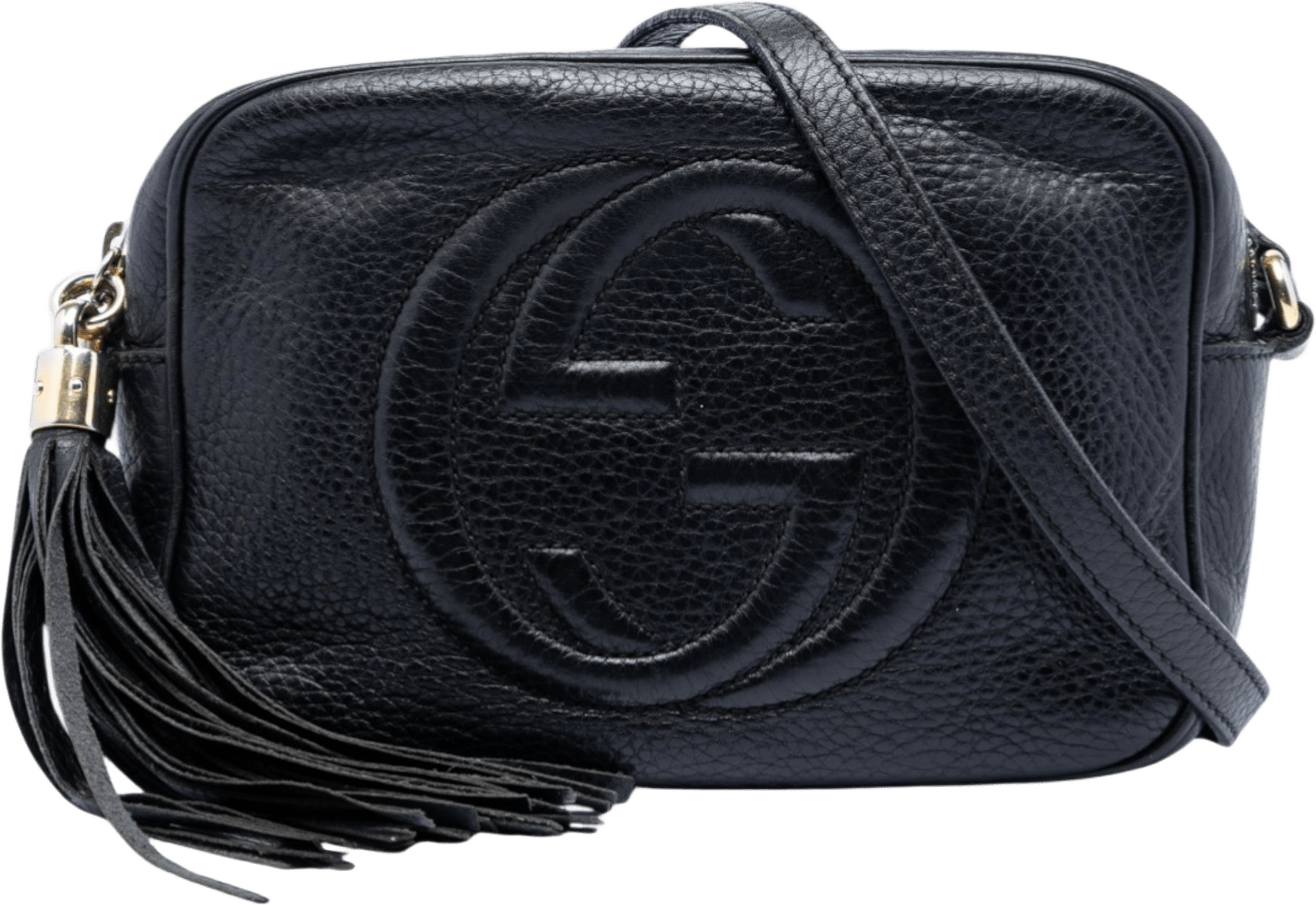 Gucci Leather Soho Disco Crossbody, från Luxclusif, i färgen black.