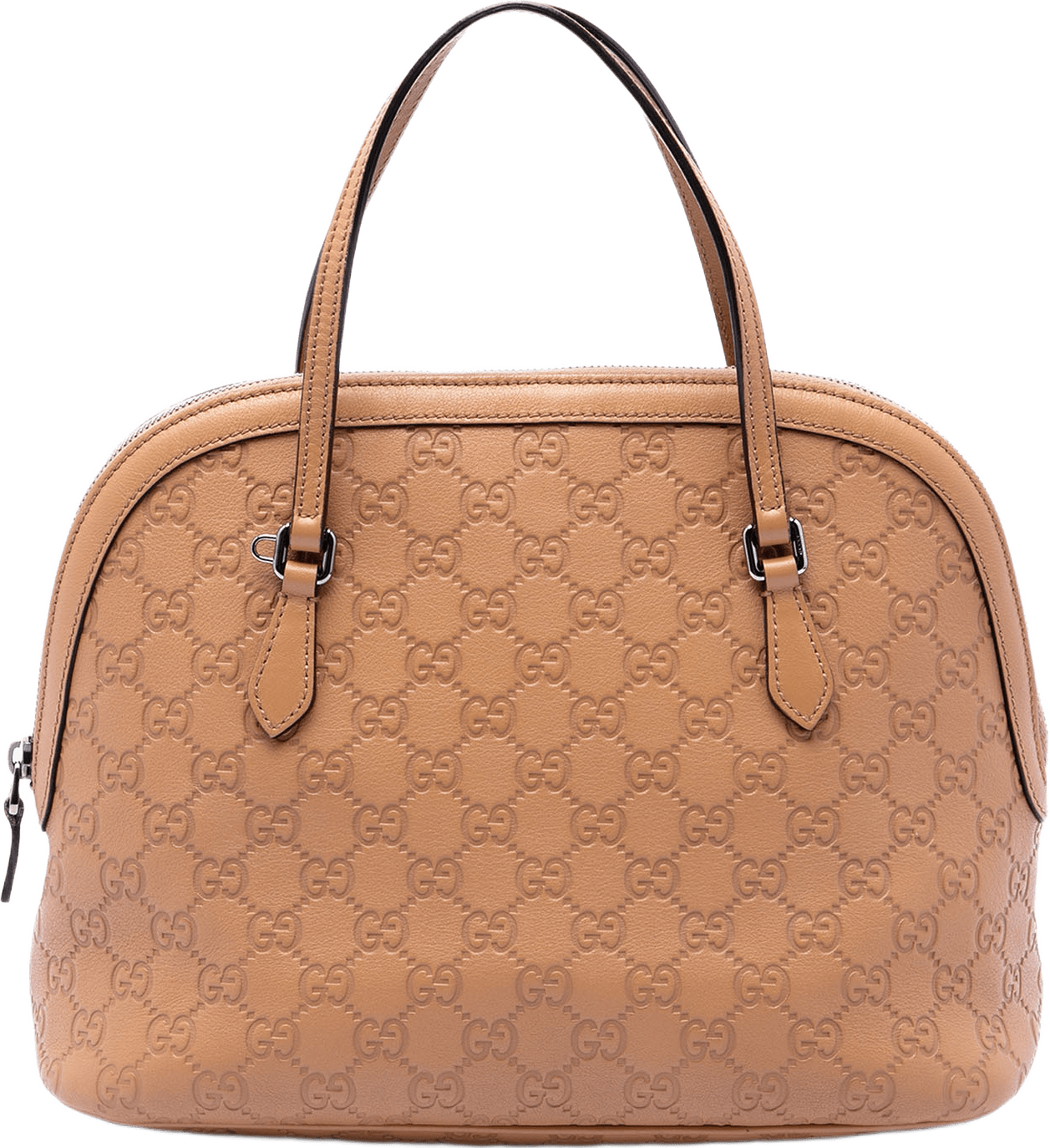 Gucci Medium Guccissima Dome Satchel, från Luxclusif, i färgen brun.