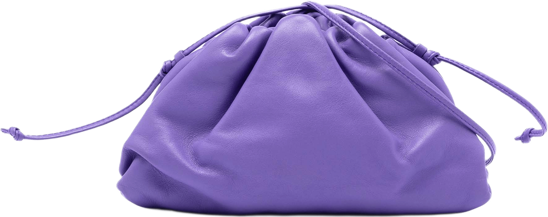 Bottega Veneta Lambskin The Mini Pouch Crossbody, från Luxclusif, i färgen purple.