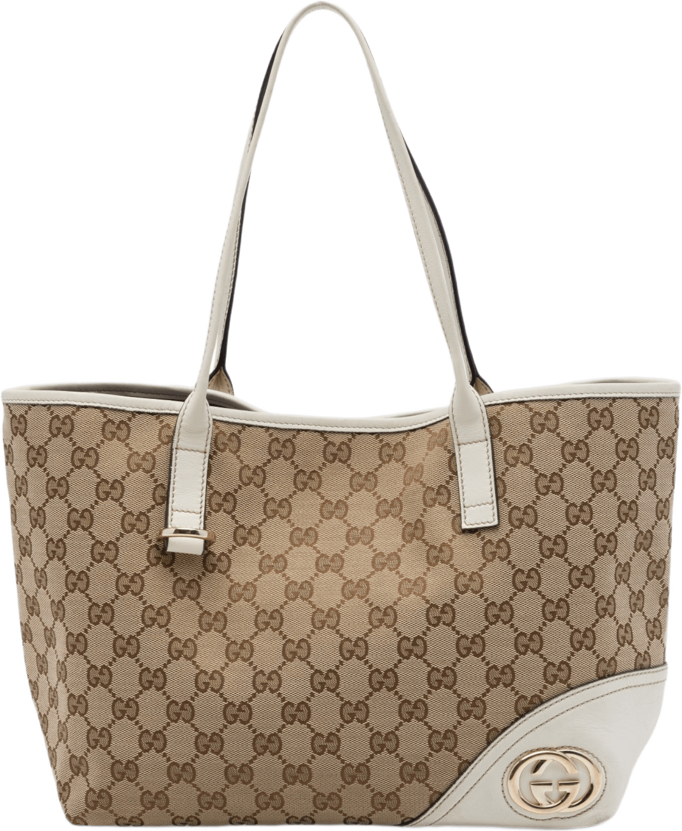 Gucci Gg Canvas New Britt Tote, från Luxclusif, i färgen vit.