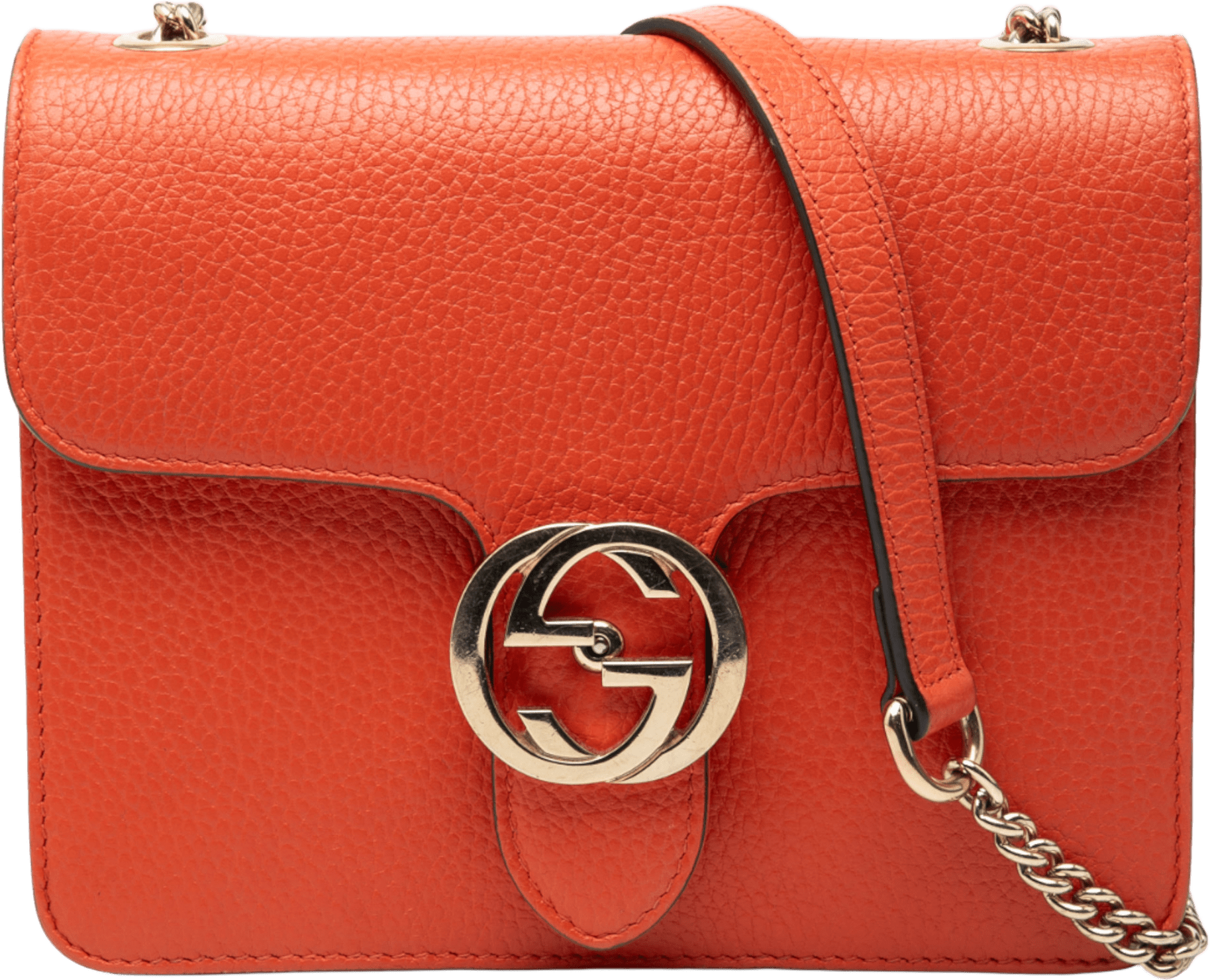 Gucci Small Dollar Calfskin Interlocking G Crossbody, från Luxclusif, i färgen orange.