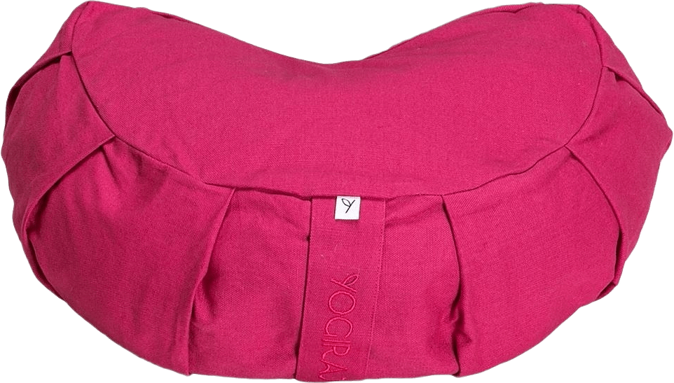 Meditationskudde Meditation Cushion, Crescent, från Yogiraj, i färgen raspberry red.