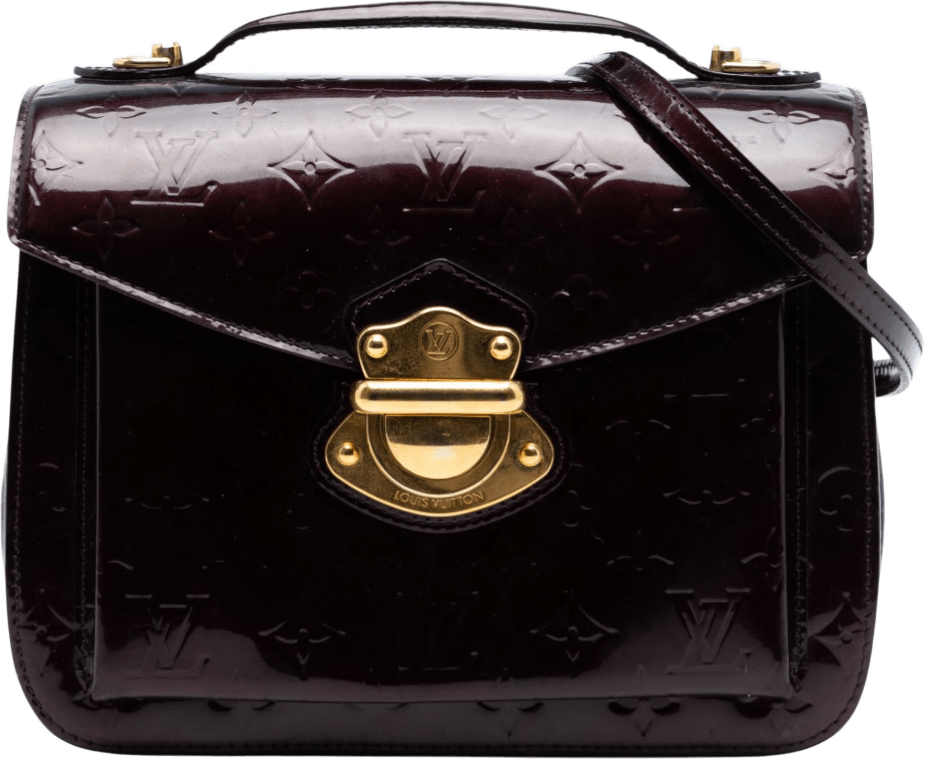 Louis Vuitton Monogram Vernis Miranda, från Luxclusif, i färgen purple.