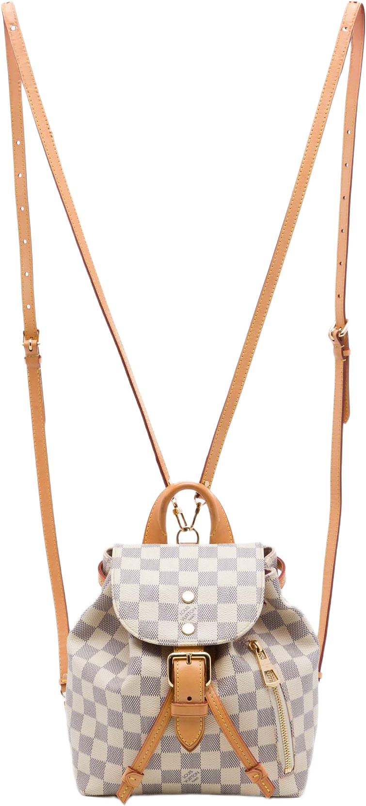 Louis Vuitton Damier Azur Sperone Bb, från Luxclusif, i färgen vit.