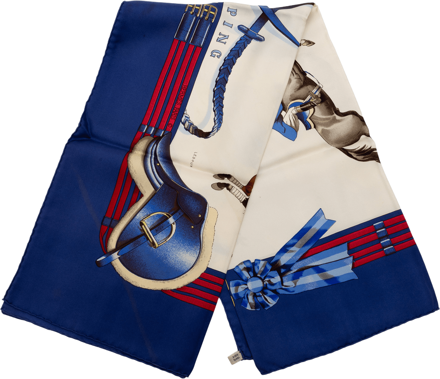 Hermès Jumping Silk Scarf 90, från Luxclusif, i färgen white.