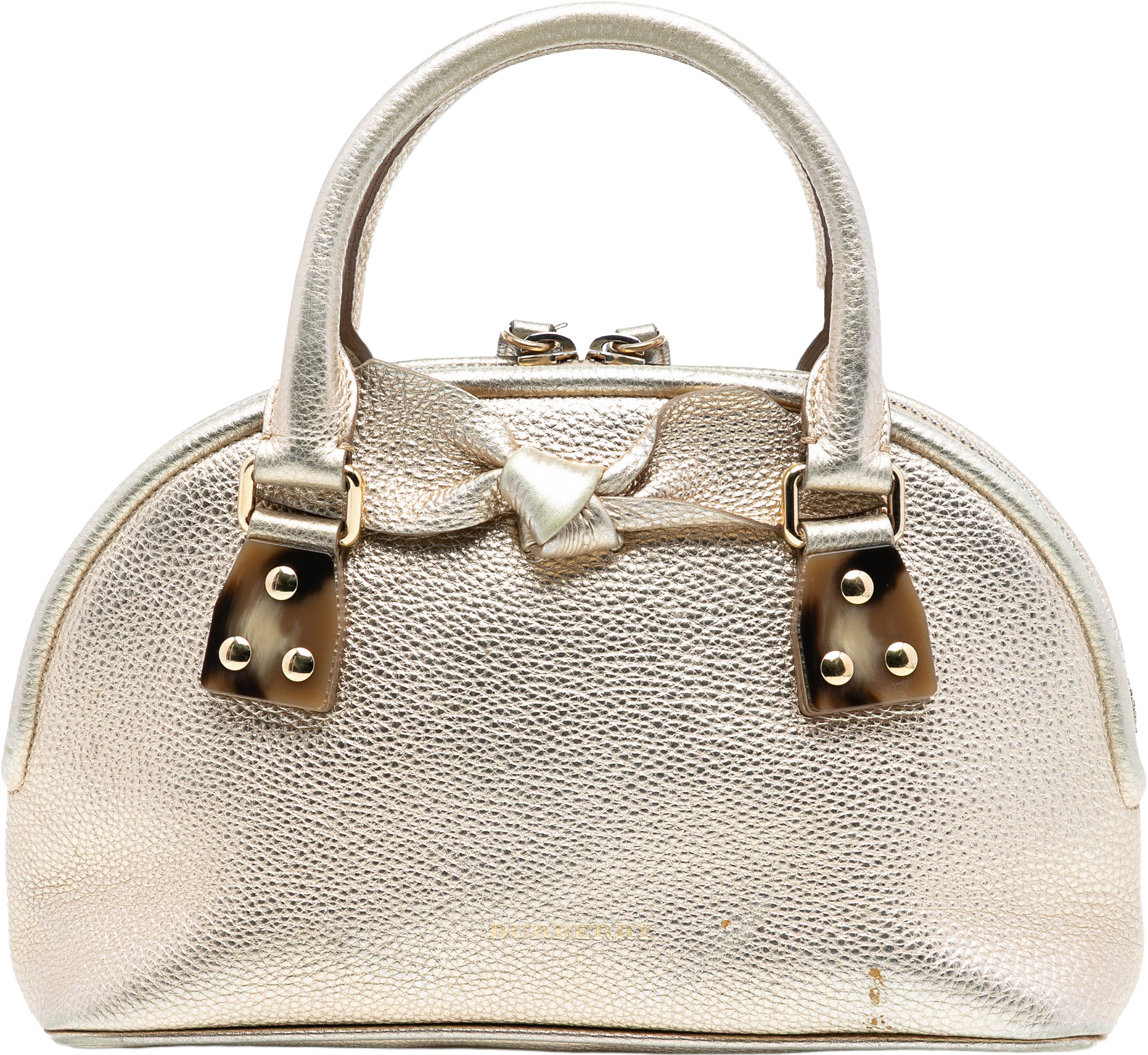 Burberry Small Grained Calfskin Bloomsbury Top Handle Bag, från Luxclusif, i färgen light gold.