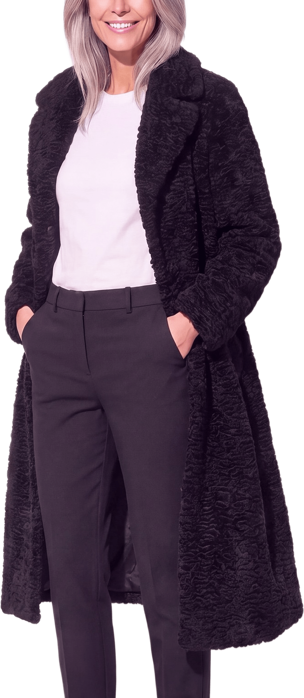 Clara Coat, från Saki, i färgen black.