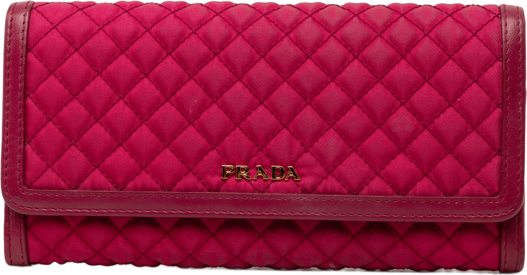 Prada Impuntu Tessuto Long Wallet, från Luxclusif, i färgen rosa.