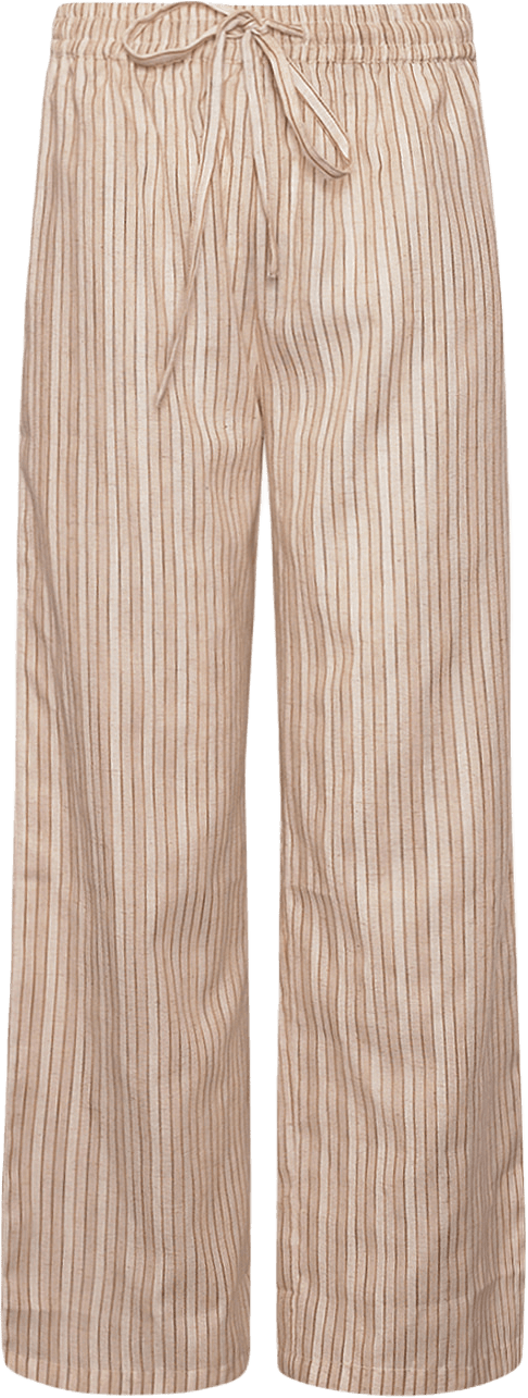 Iris, Pants, Stripe Cotton - Beige/camel Stripe