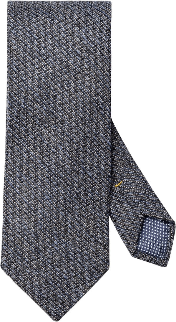Enfärgad Slips Med Struktur, från Eton, i färgen dark blue.