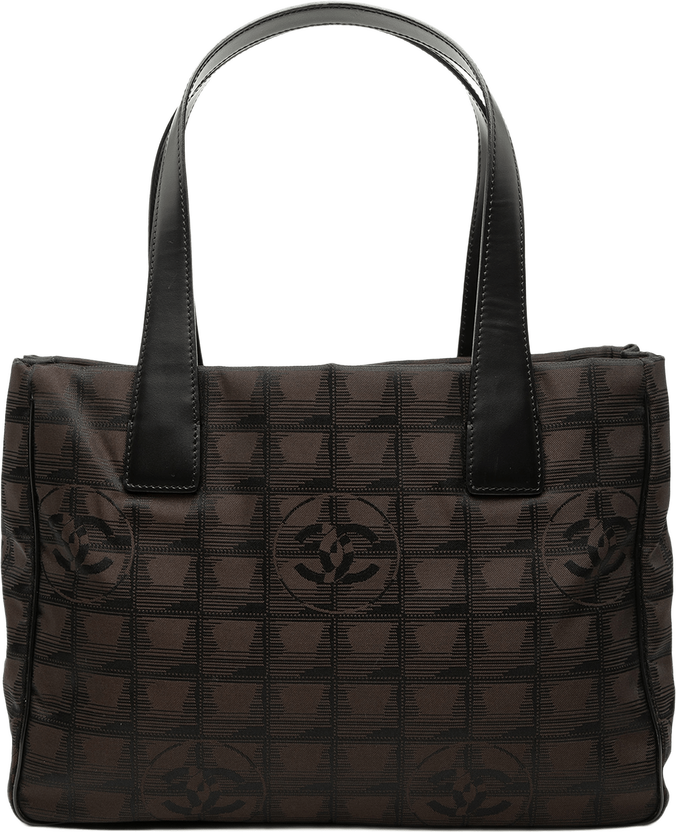 Chanel New Travel Line Nylon Tote, från Luxclusif, i färgen dark brown.