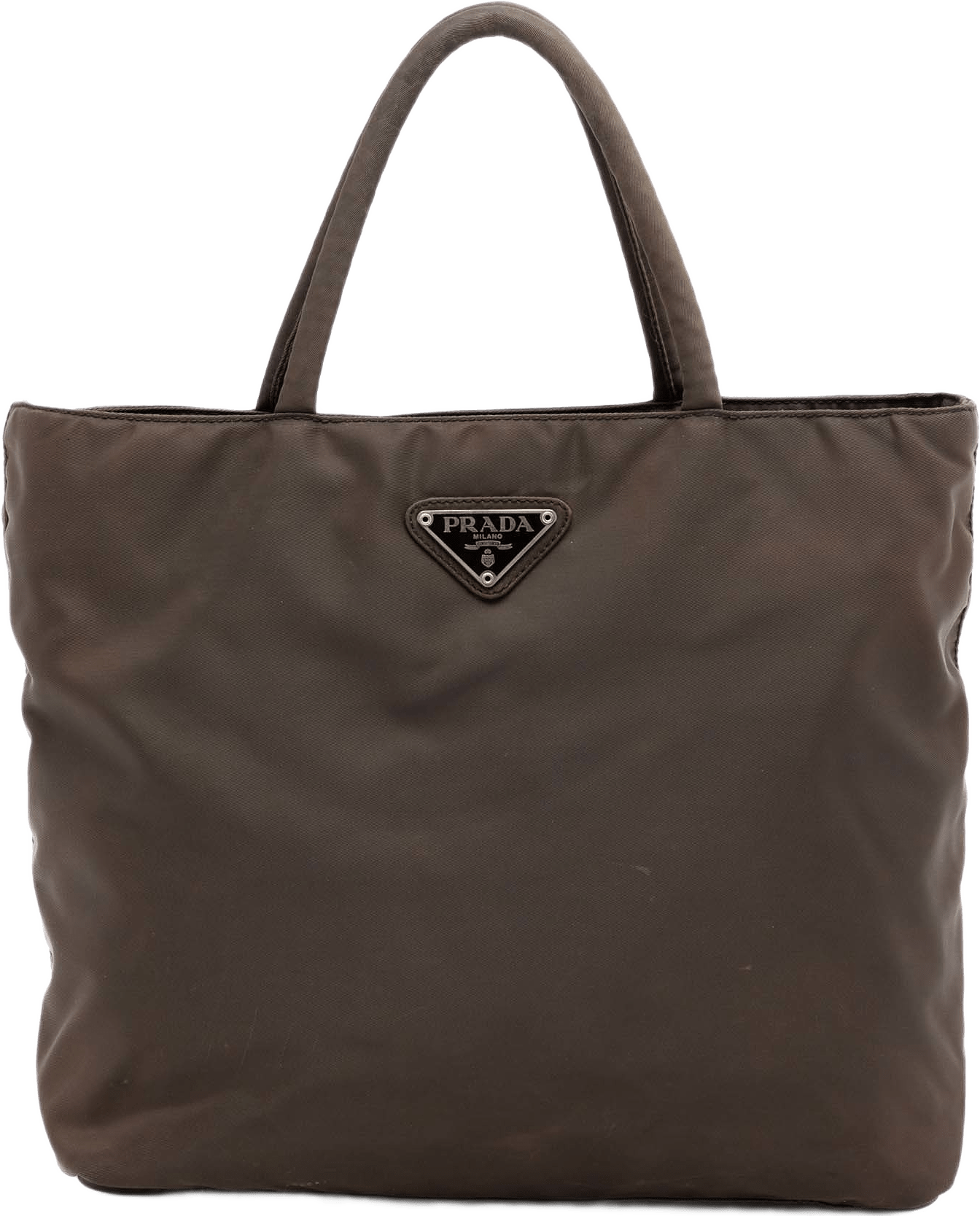 Prada Tessuto Tote, från Luxclusif, i färgen dark brown.