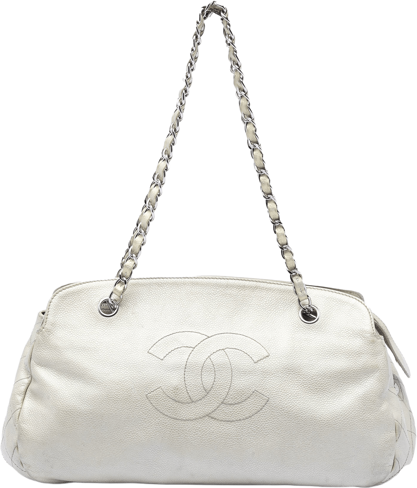 Chanel Cc Caviar Shoulder Bag, från Luxclusif, i färgen white.