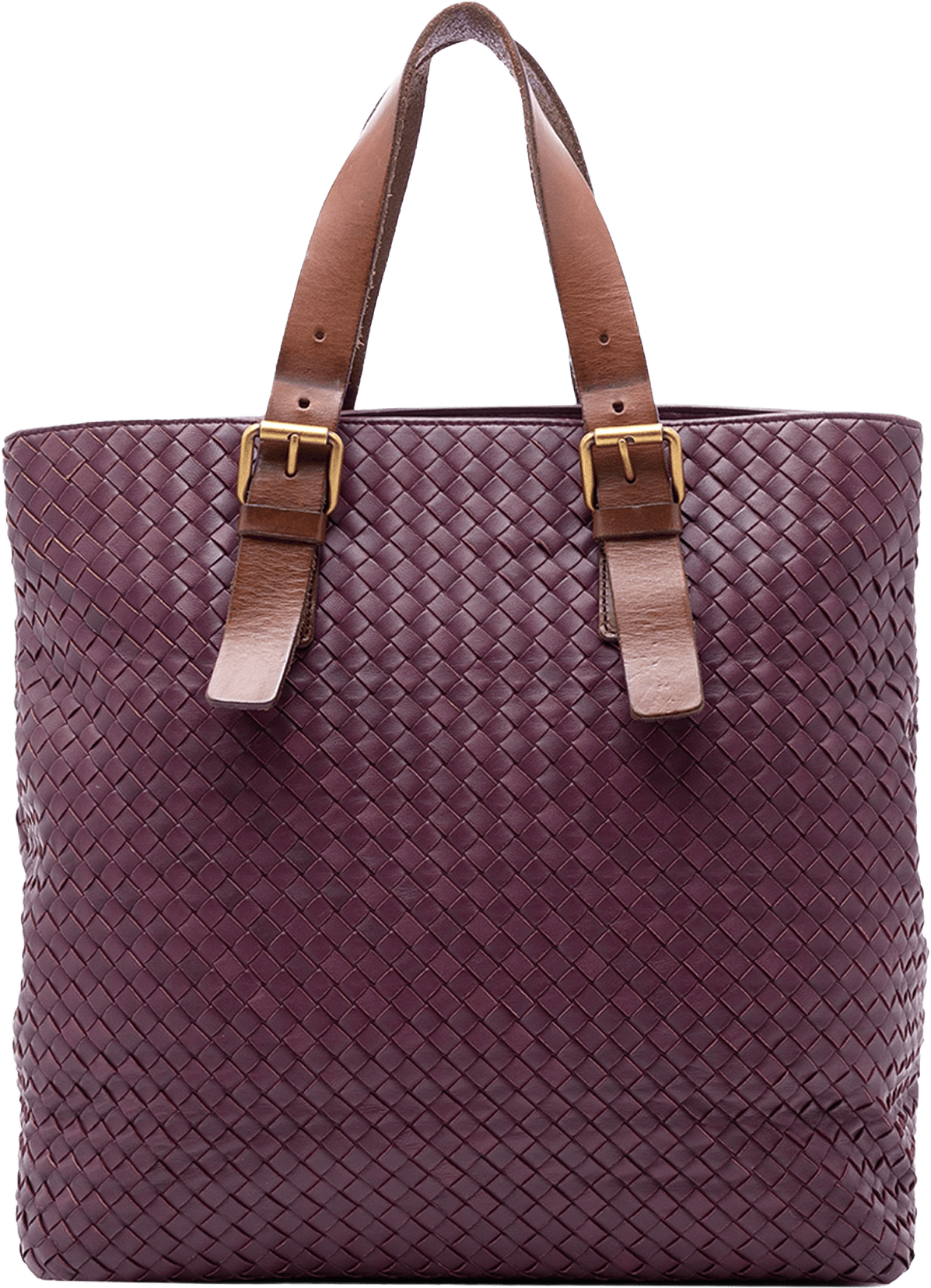 Bottega Veneta Bicolor Nappa Intrecciato Belt Strap Tote, från Luxclusif, i färgen violet.