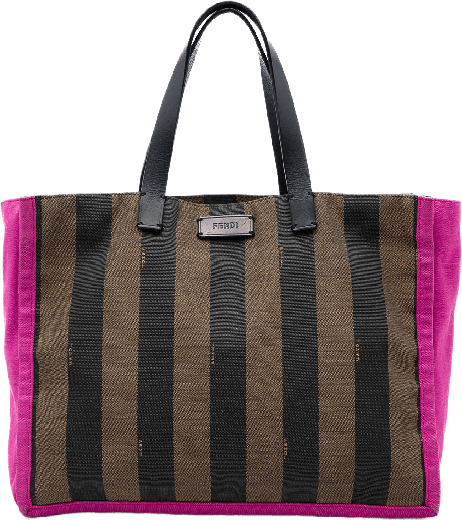 Fendi Pequin Canvas Simply Shopping Tote, från Luxclusif, i färgen rosa.
