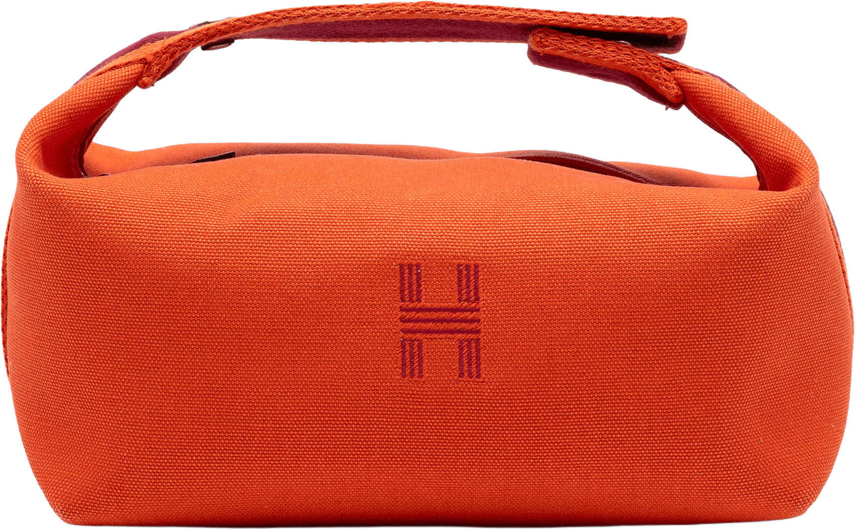 Hermès Large Canvas Bride A Brac Case, från Luxclusif, i färgen orange.