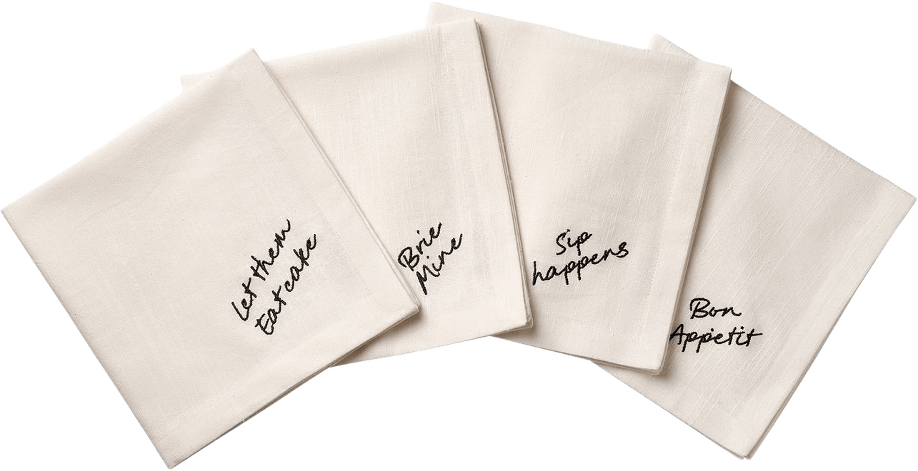 Quote Servett 4-pack - 45x45 Cm, från Pick A Poppy, i färgen black.