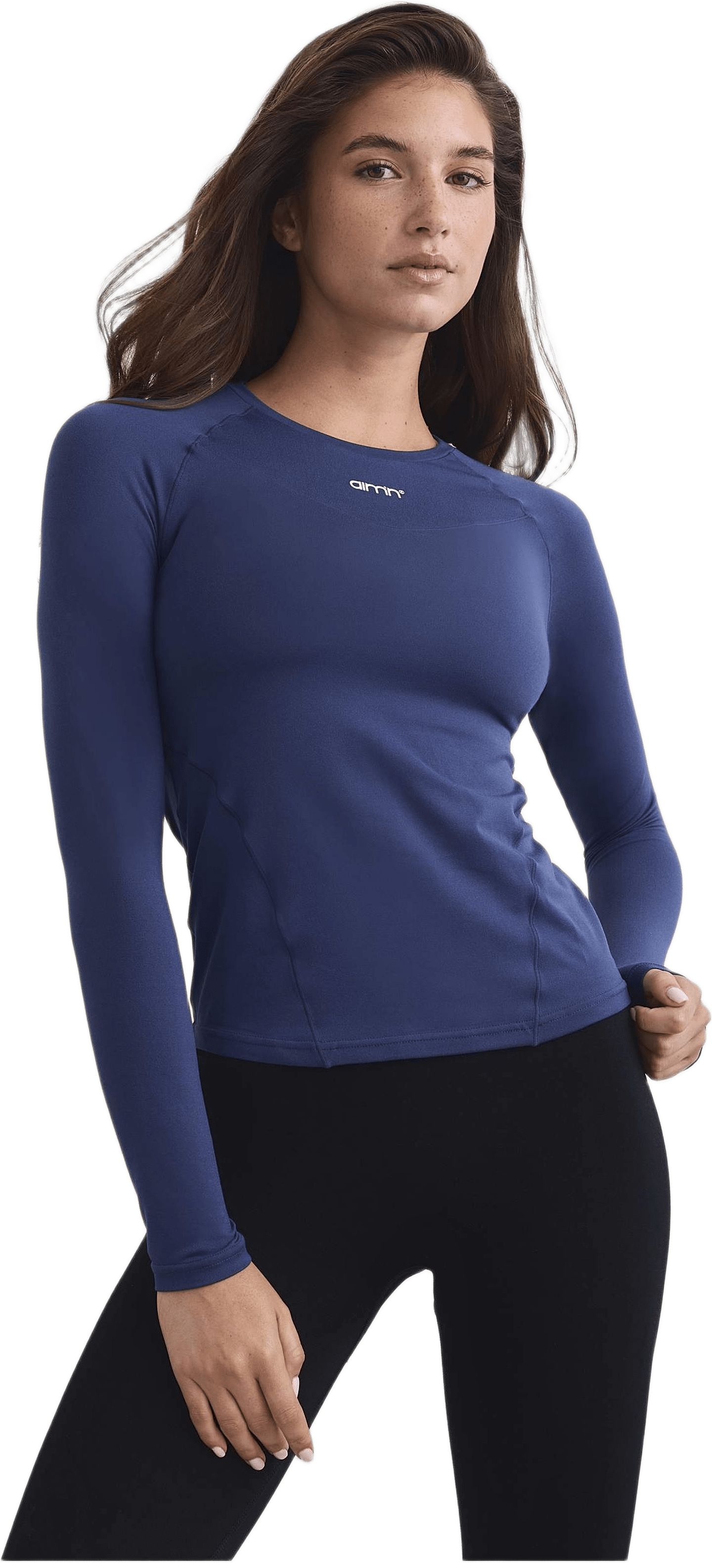 Soft Basic Long Sleeve, från aim'n, i färgen atlantica.