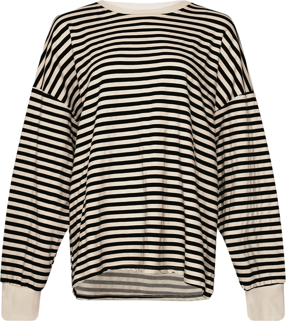 Inga, Oversize Blouse - Black/white Stripes