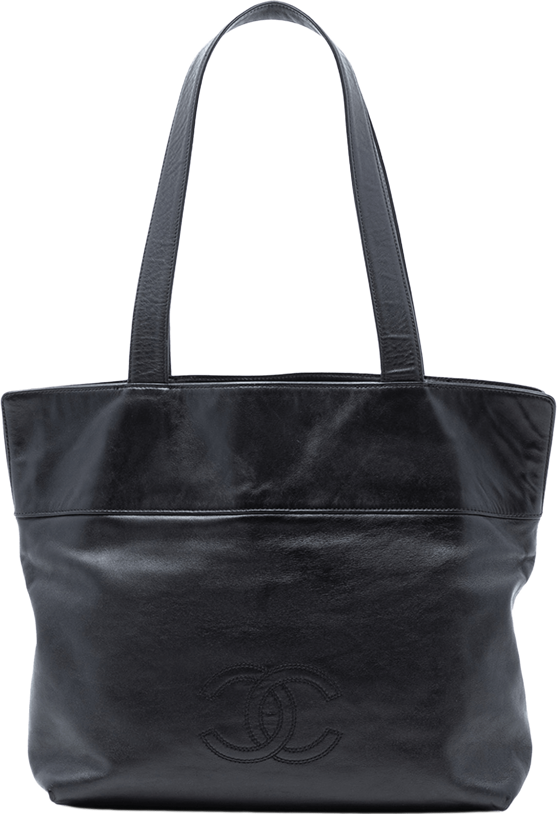 Chanel Cc Lambskin Tote, från Luxclusif, i färgen black.