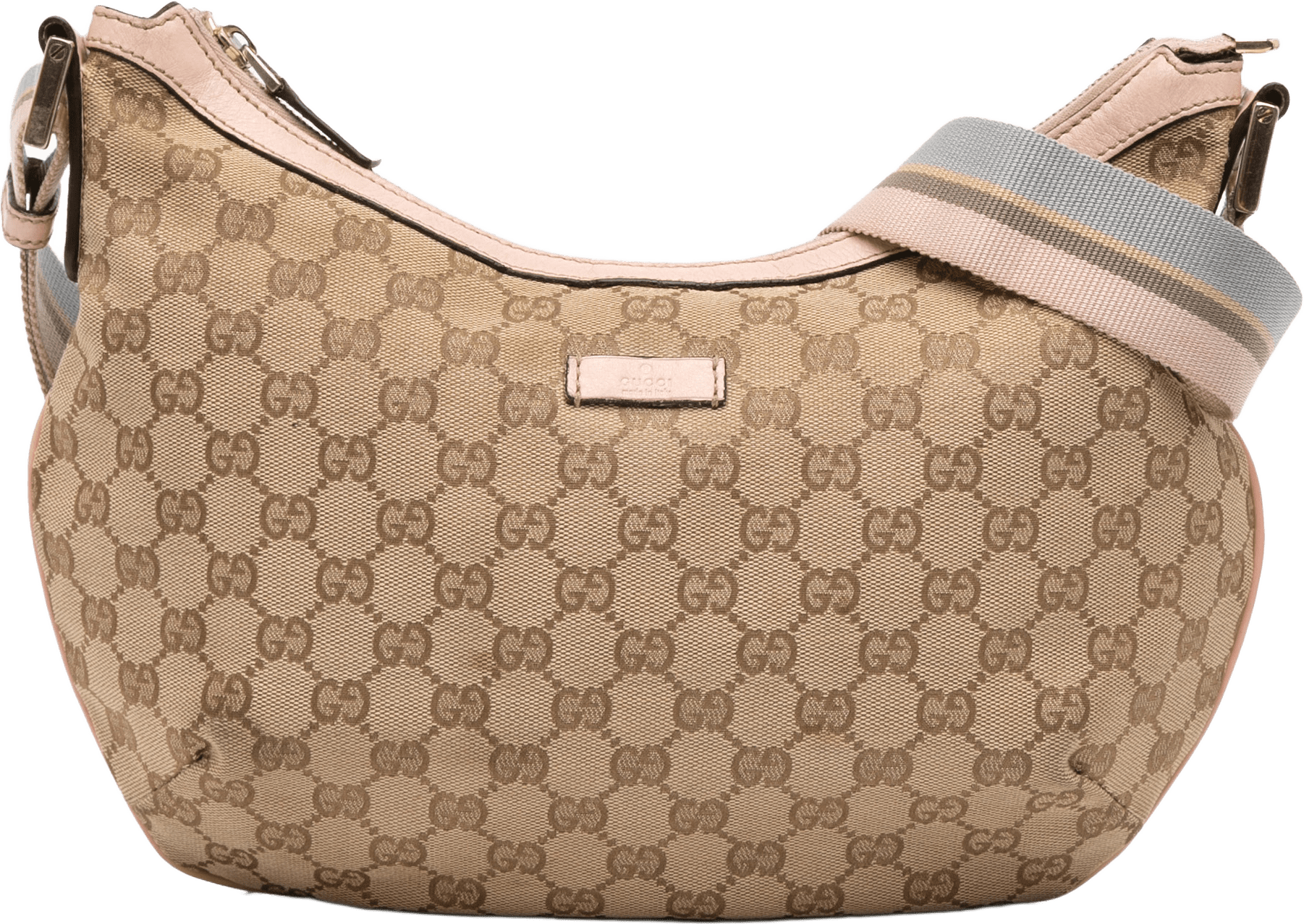 Gucci Gg Canvas Web Crossbody, från Luxclusif, i färgen beige.