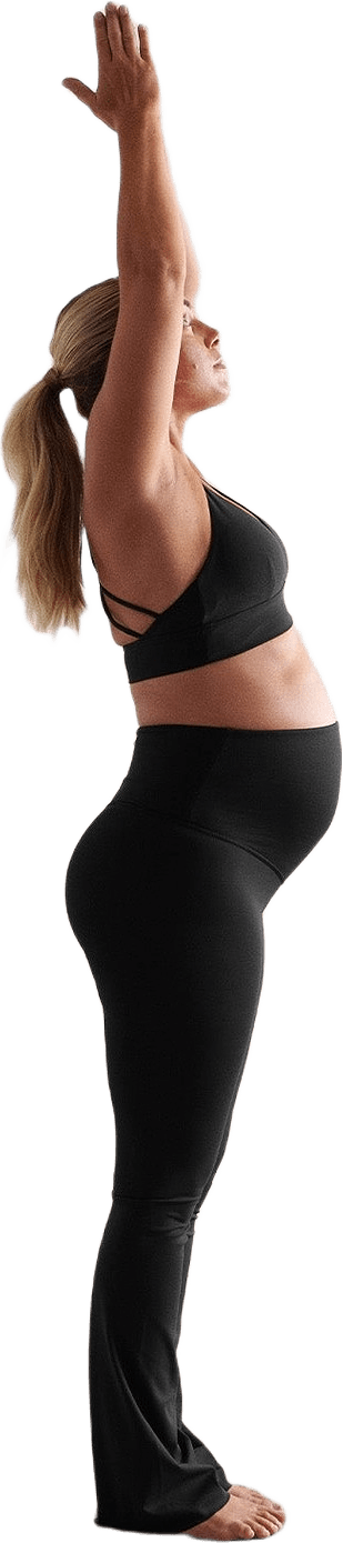 Black Sense Maternity Flare Tights, från aim'n, i färgen black.