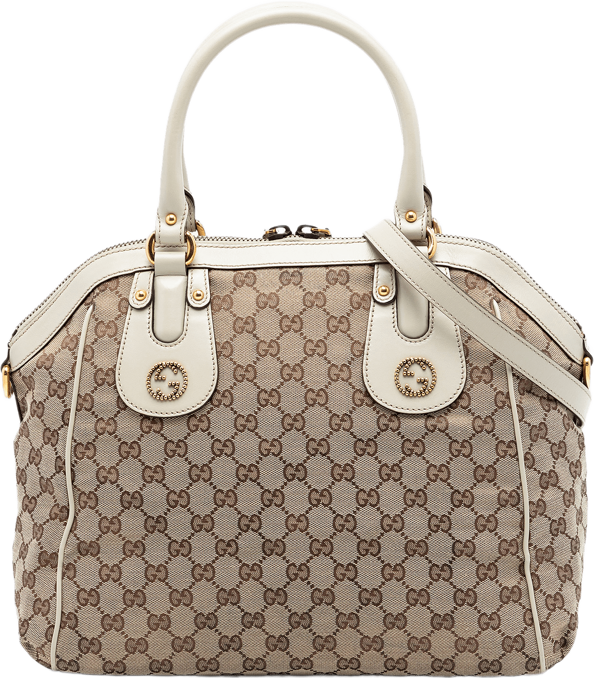 Gucci Gg Canvas Scarlett Satchel, från Luxclusif, i färgen beige.