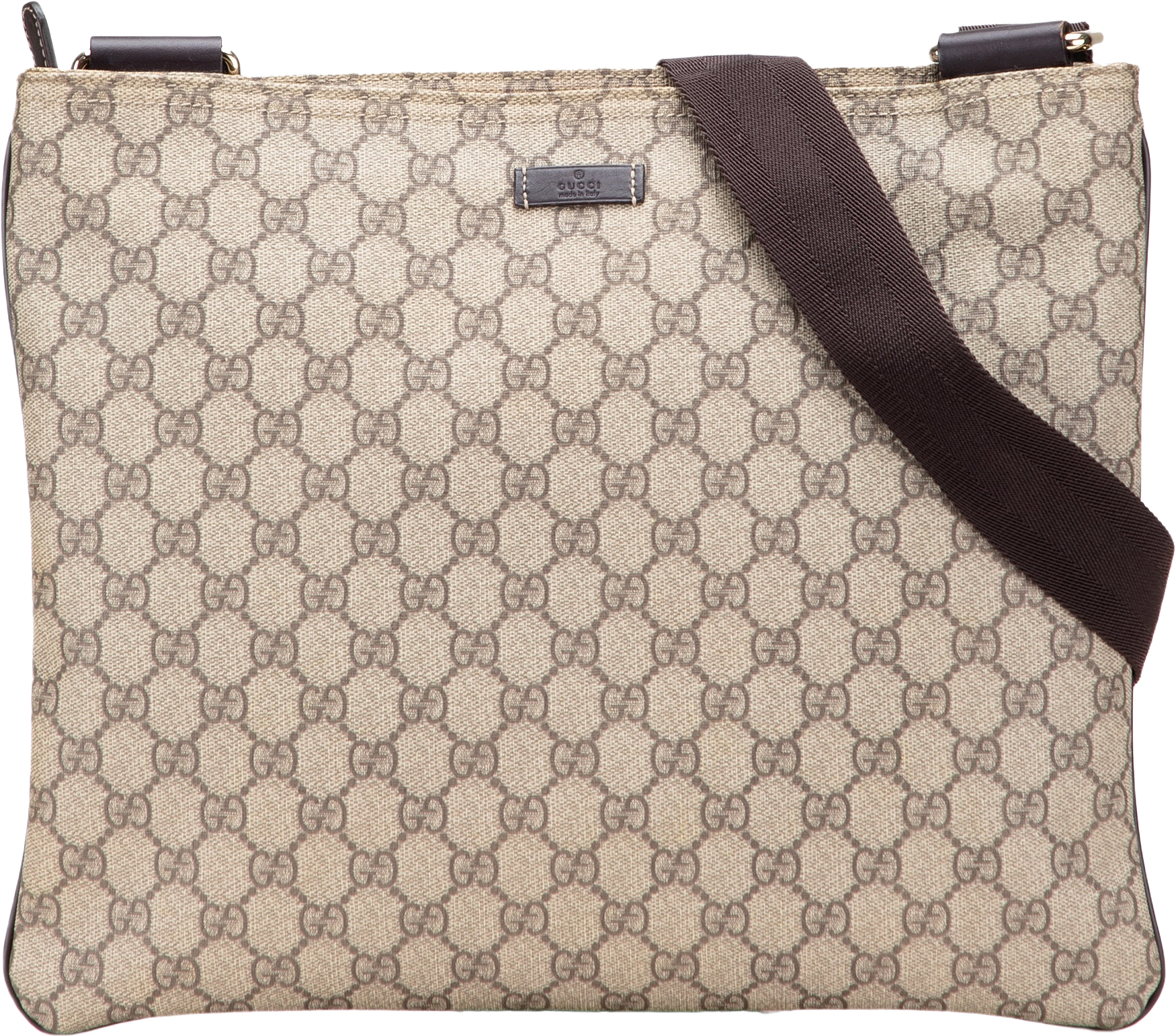 Gucci Gg Supreme Crossbody, från Luxclusif, i färgen brown.