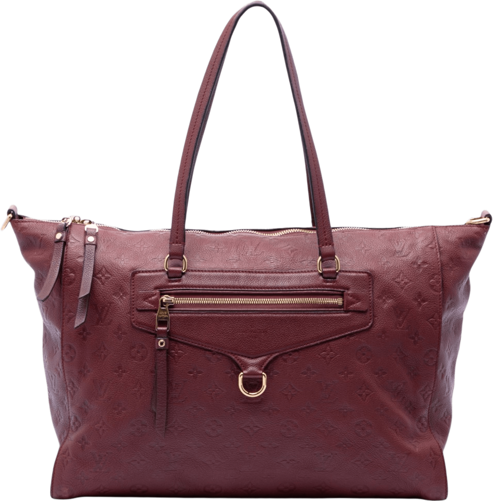 Louis Vuitton Monogram Empreinte Lumineuse Gm, från Luxclusif, i färgen bordeaux.