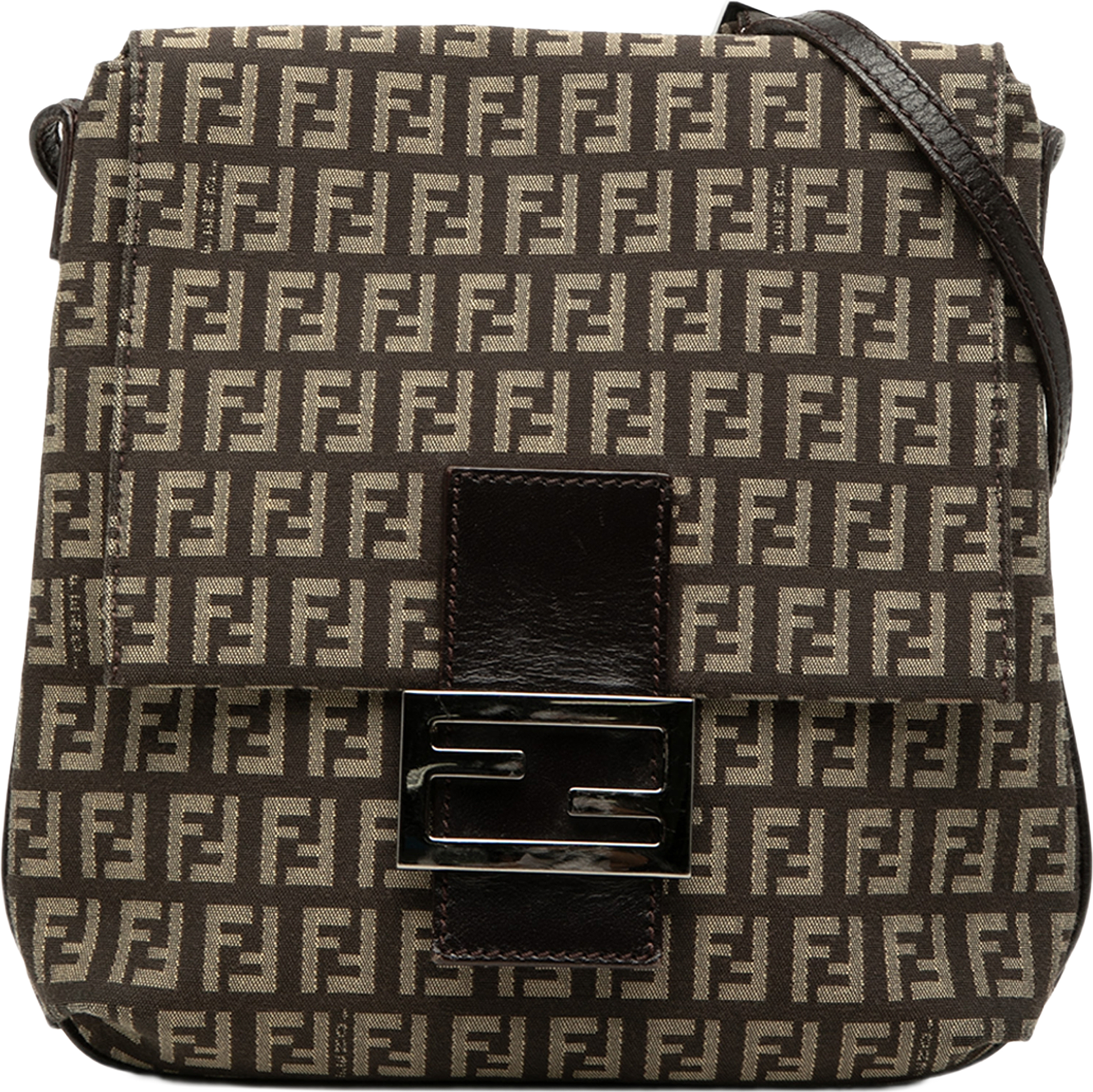 Fendi Zucchino Canvas Crossbody, från Luxclusif, i färgen brun.