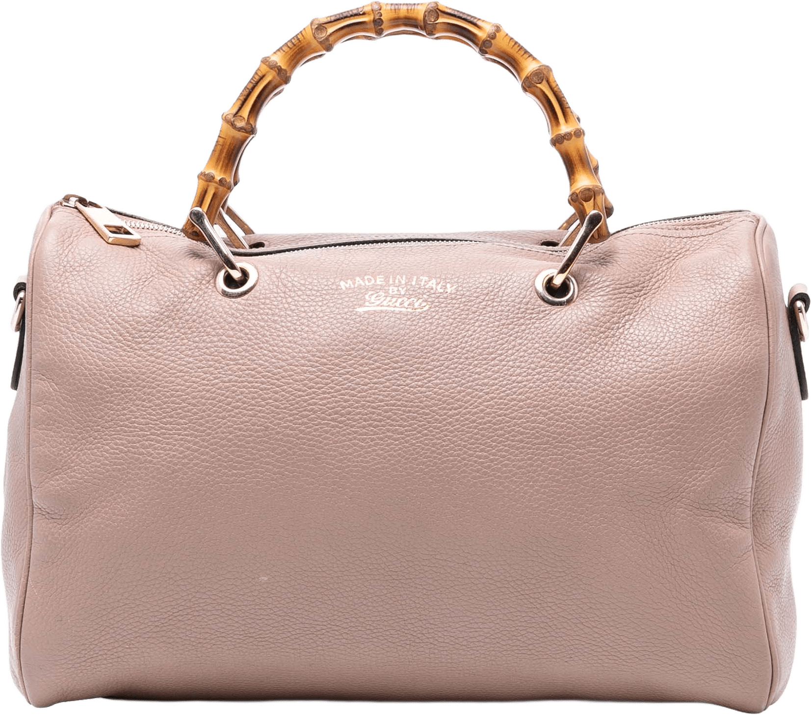 Gucci Medium Calfskin Bamboo Shopper Boston Bag, från Luxclusif, i färgen pink.