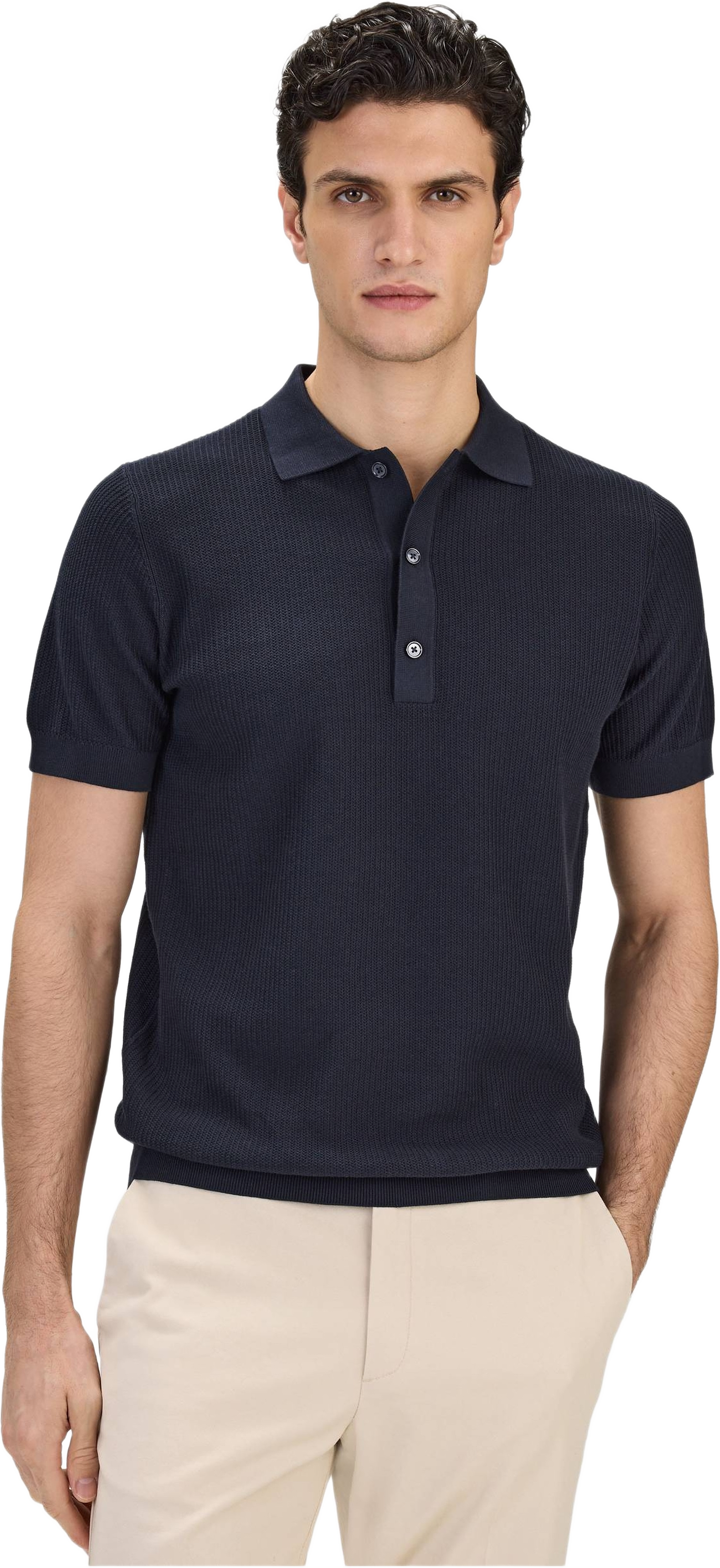 Cotton S/s Sweater (sammy), från John Henric, i färgen navy blue.