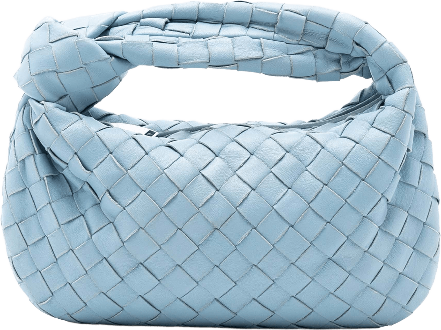 Bottega Veneta Mini Nappa Intrecciato Jodie, från Luxclusif, i färgen light blue.