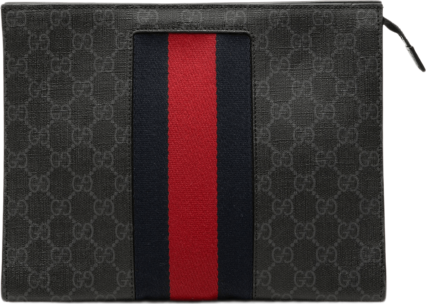 Gucci Gg Supreme Web Clutch, från Luxclusif, i färgen svart.