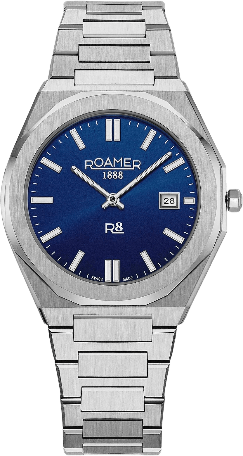 Roamer R8 Gents Herr Blå/stållänk - 972980 41 45 20, från ROAMER, i färgen 1.