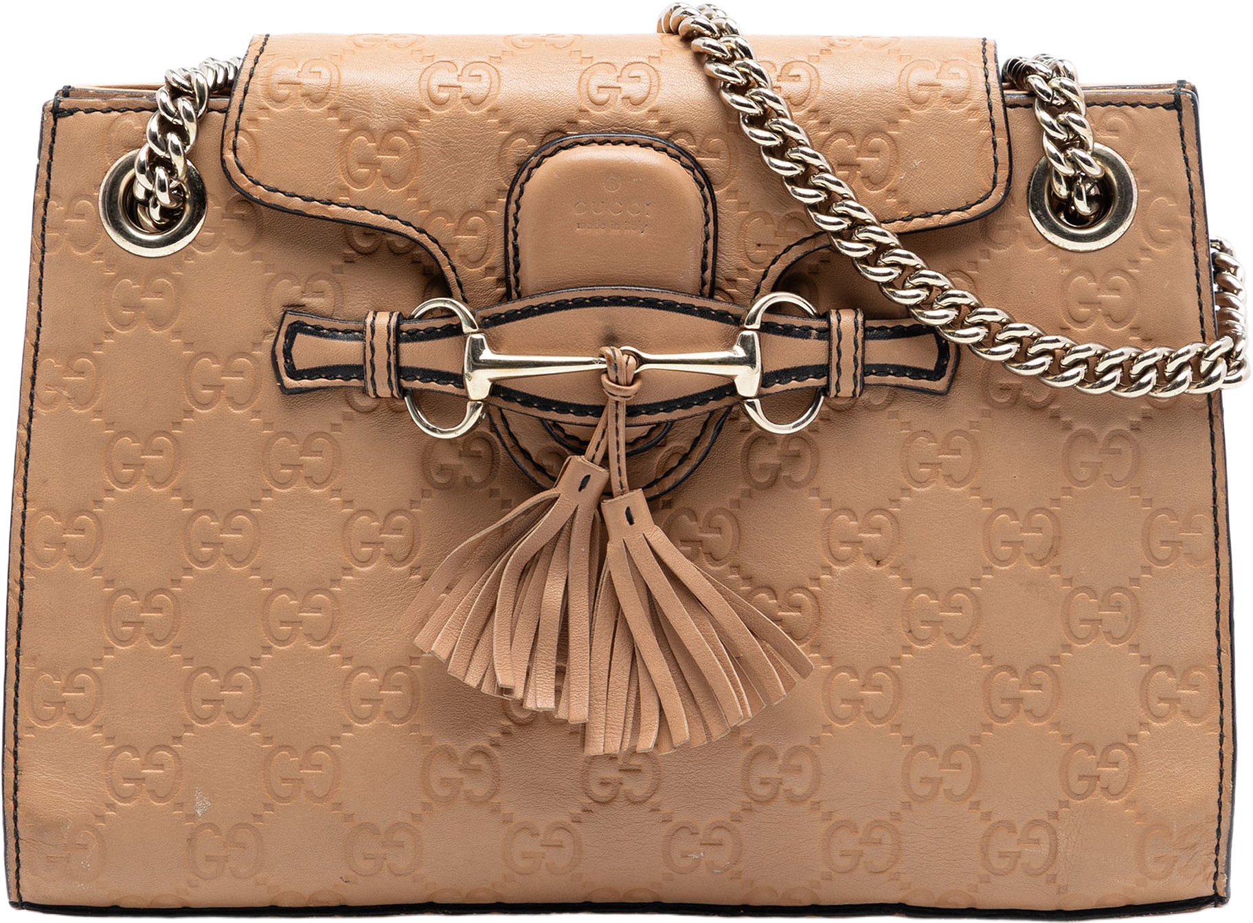 Gucci Small Guccissima Emily Shoulder Bag, från Luxclusif, i färgen beige.