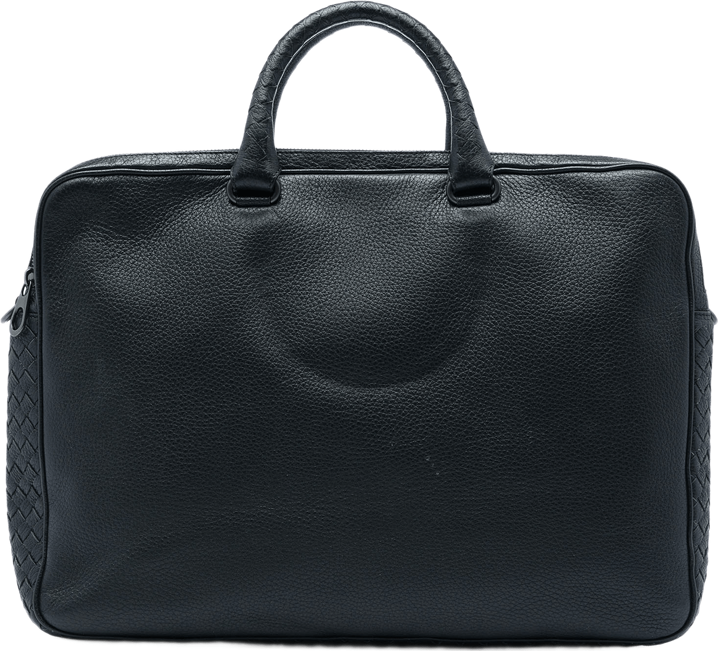 Bottega Veneta Intrecciato Trimmed Leather Business Bag, från Luxclusif, i färgen svart.