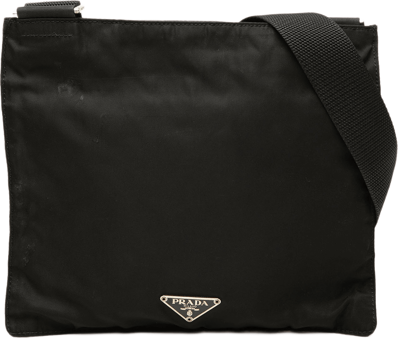 Prada Tessuto Zip Top Crossbody, från Luxclusif, i färgen svart.