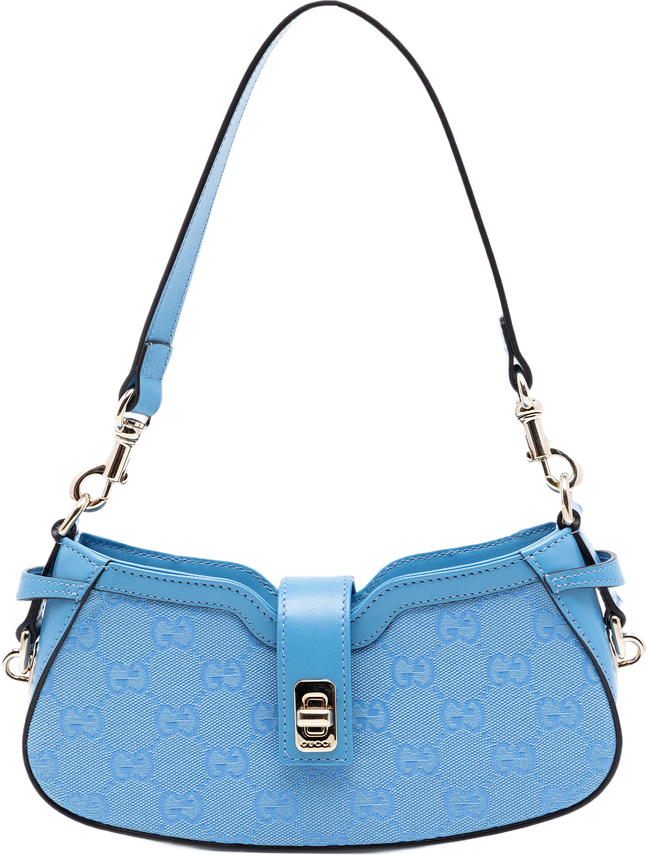 Gucci Mini Gg Canvas Moon Side Shoulder Bag, från Luxclusif, i färgen light blue.